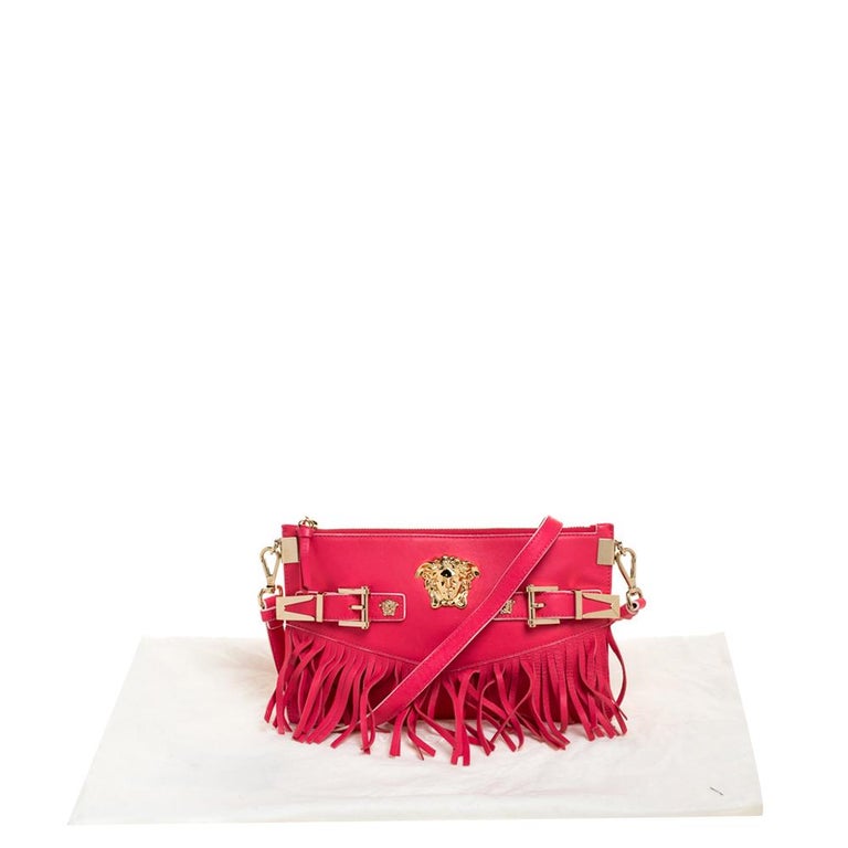 Versace Hot Pink Leather Fringed Medusa Shoulder Bag at 1stDibs versace bag womens