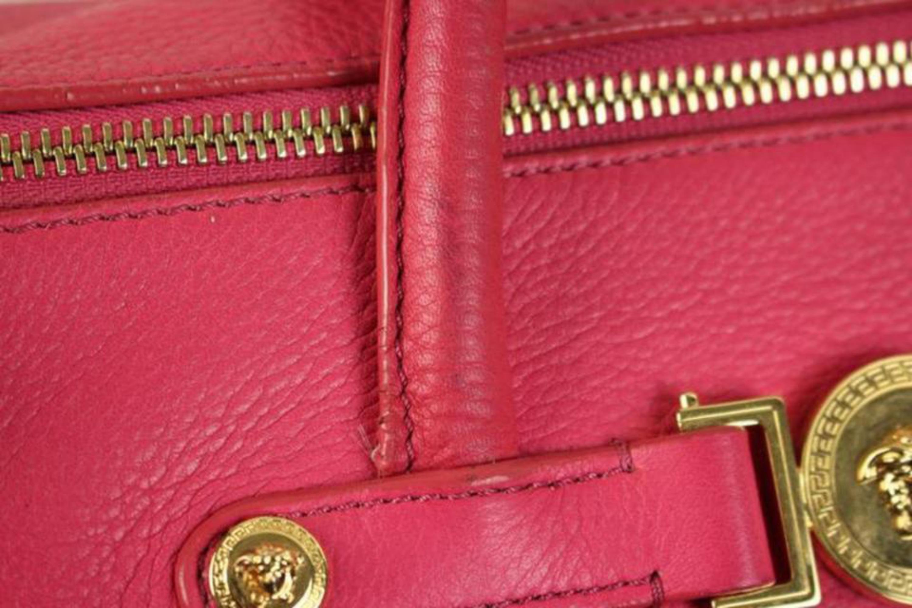 Versace Hot Two Way Boston Vvav1 Pink Leather Shoulder Bag For Sale 8