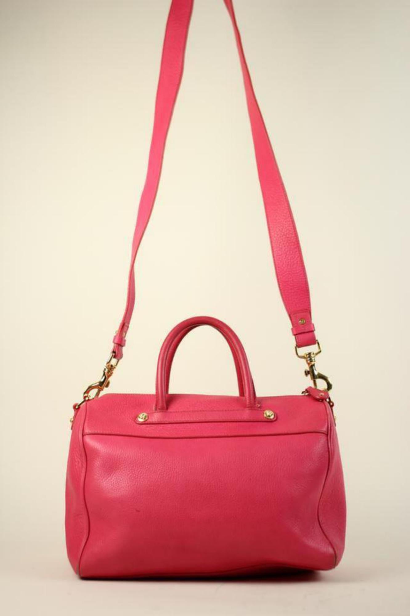 Women's Versace Hot Two Way Boston Vvav1 Pink Leather Shoulder Bag For Sale