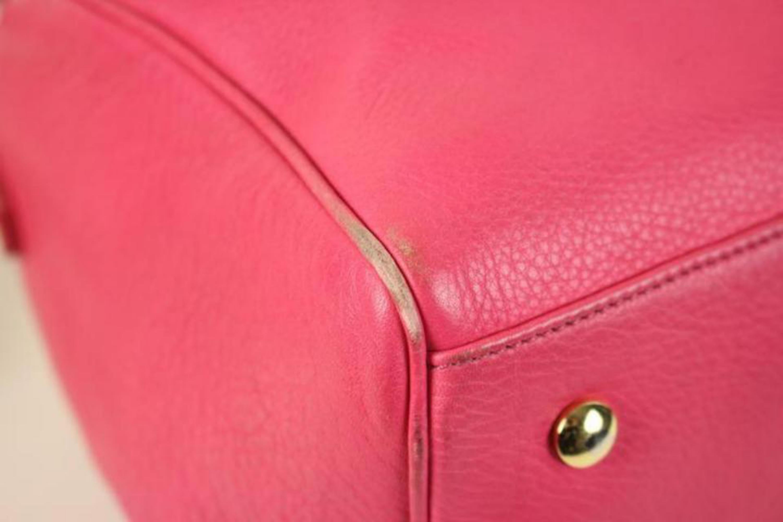 Versace Hot Two Way Boston Vvav1 Pink Leather Shoulder Bag For Sale 2