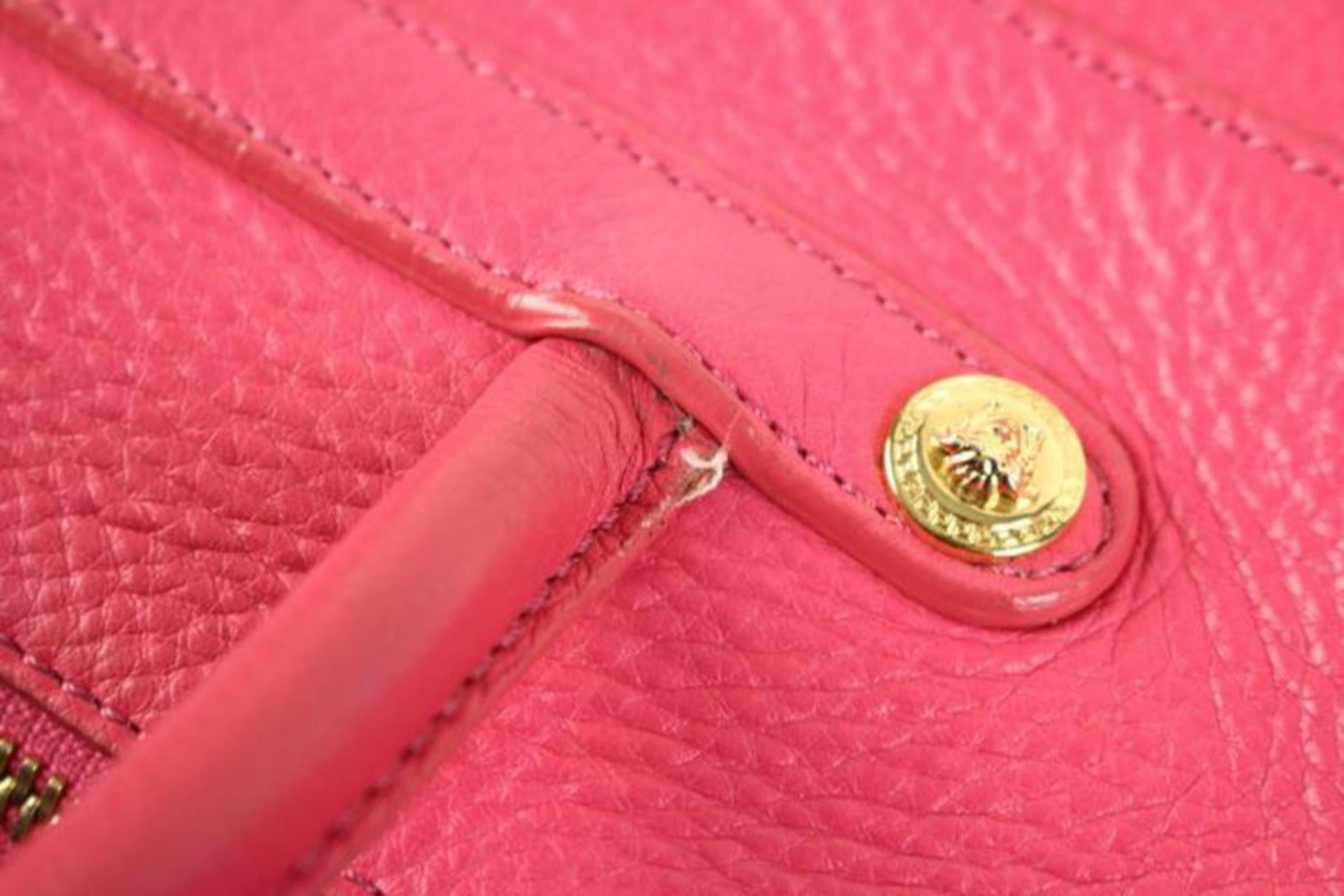 Versace Hot Two Way Boston Vvav1 Pink Leather Shoulder Bag For Sale 5