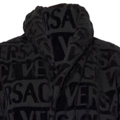 Versace I Love Baroque Bathrobe in Black Cotton