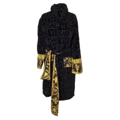 Versace I Love Baroque Bathrobe in Black Cotton