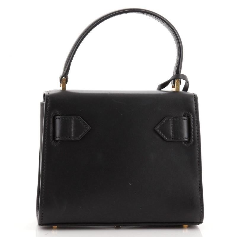 Black Versace Icon Convertible Top Handle Bag Leather Mini
