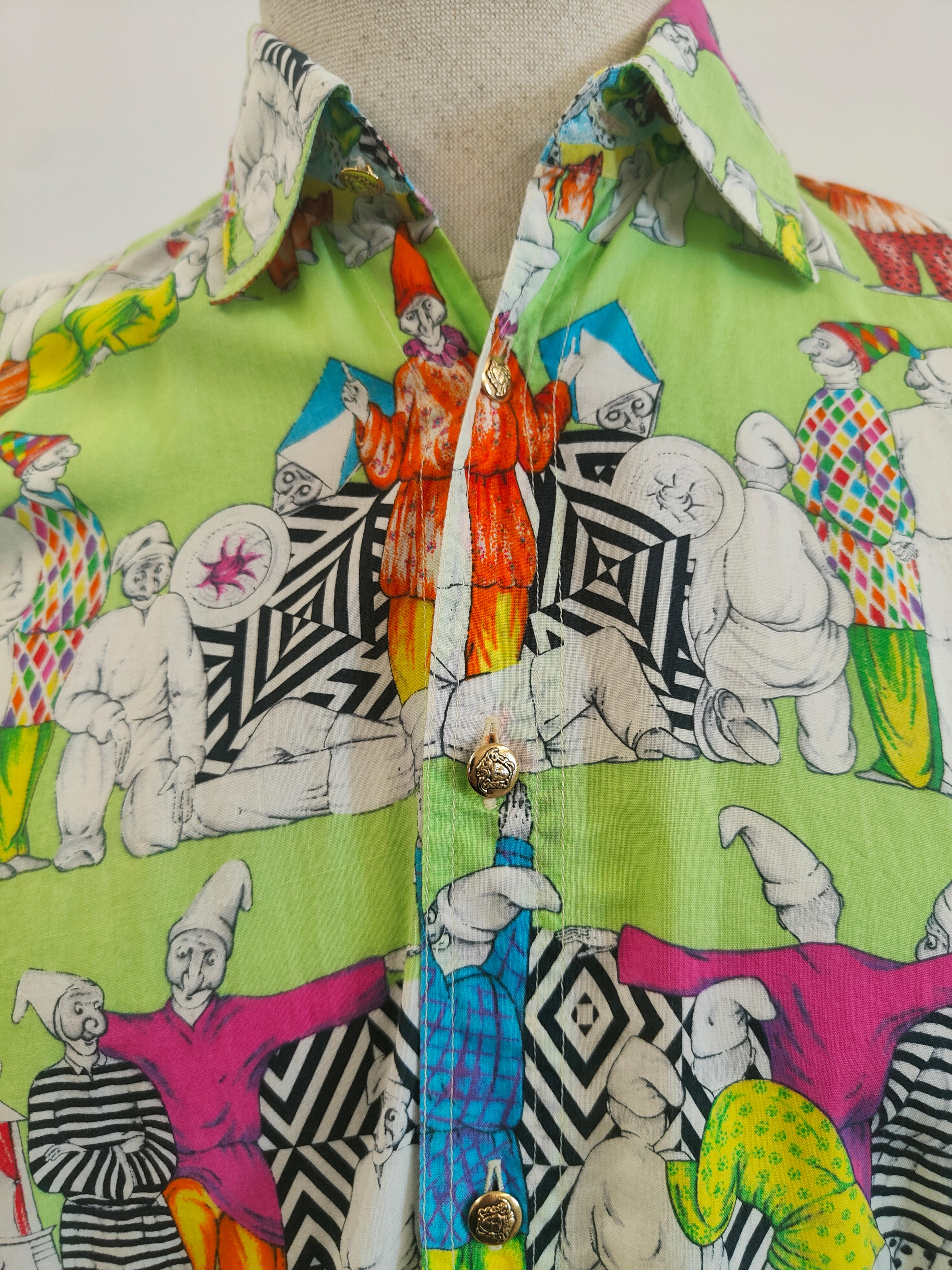 Versace iconic multicoloured cotton shirt For Sale 7
