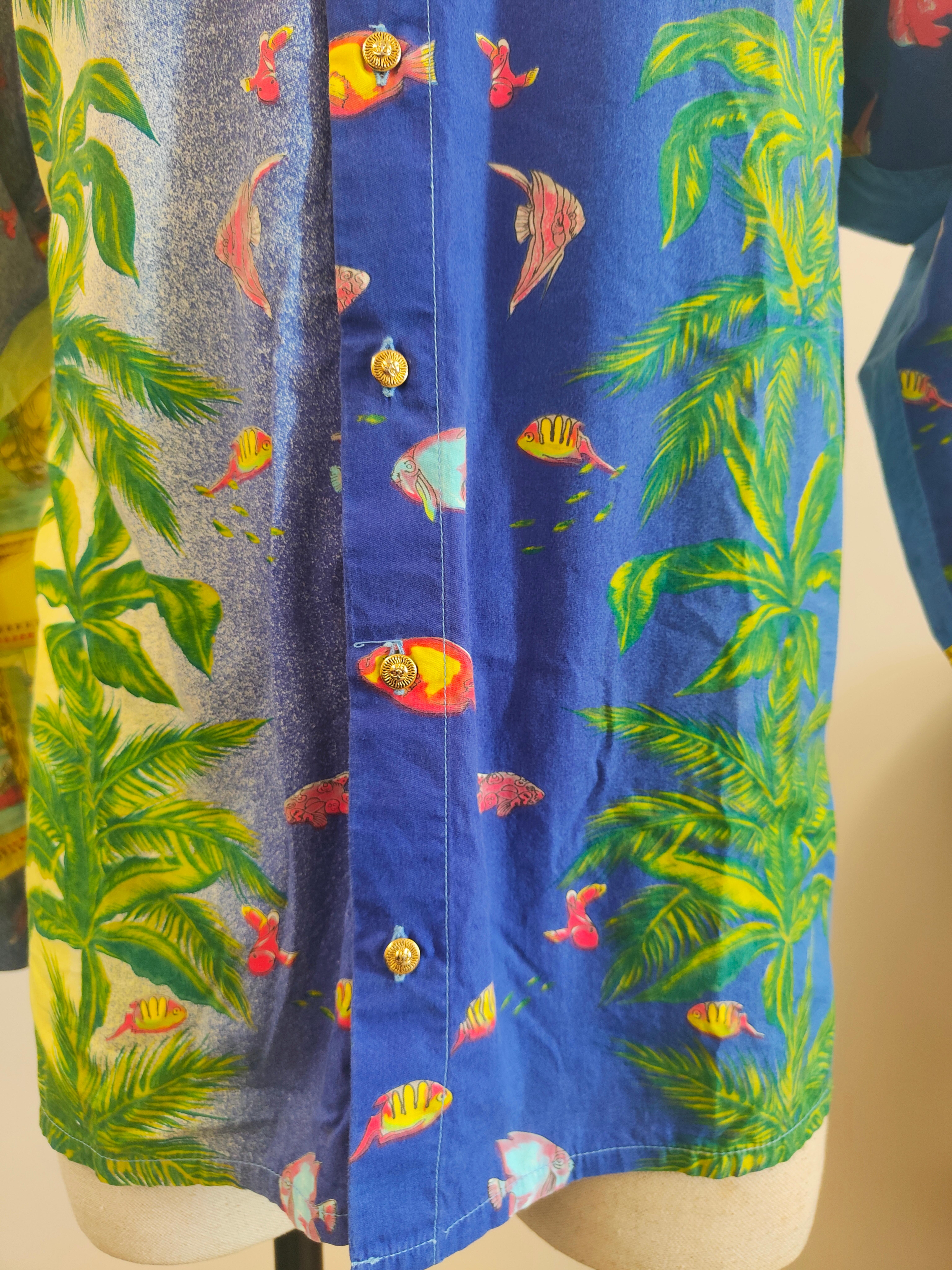Versace - Chemise en coton multicolore emblématique en vente 7
