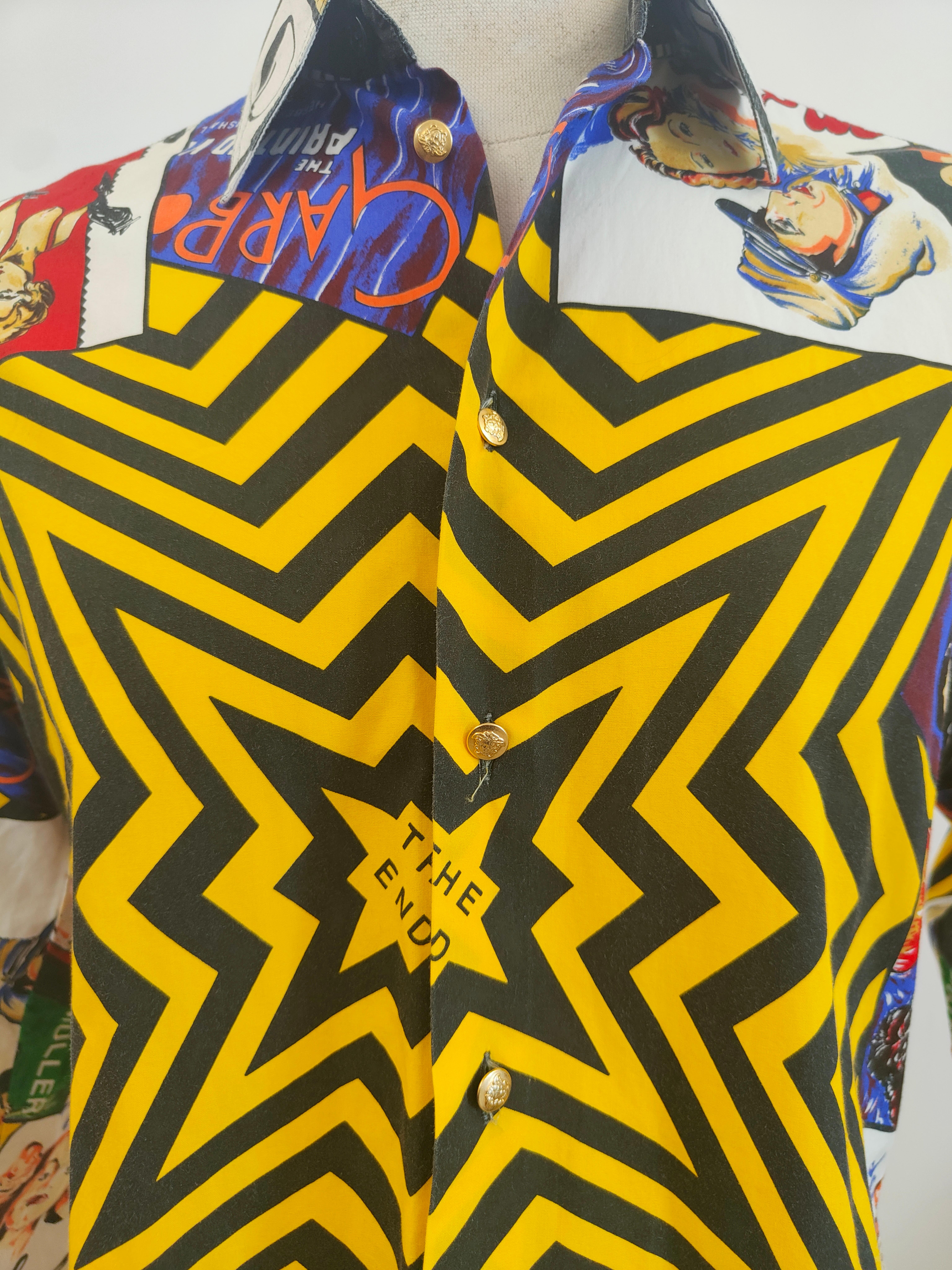 Camicia iconica Versace in cotone multicolore in vendita 8