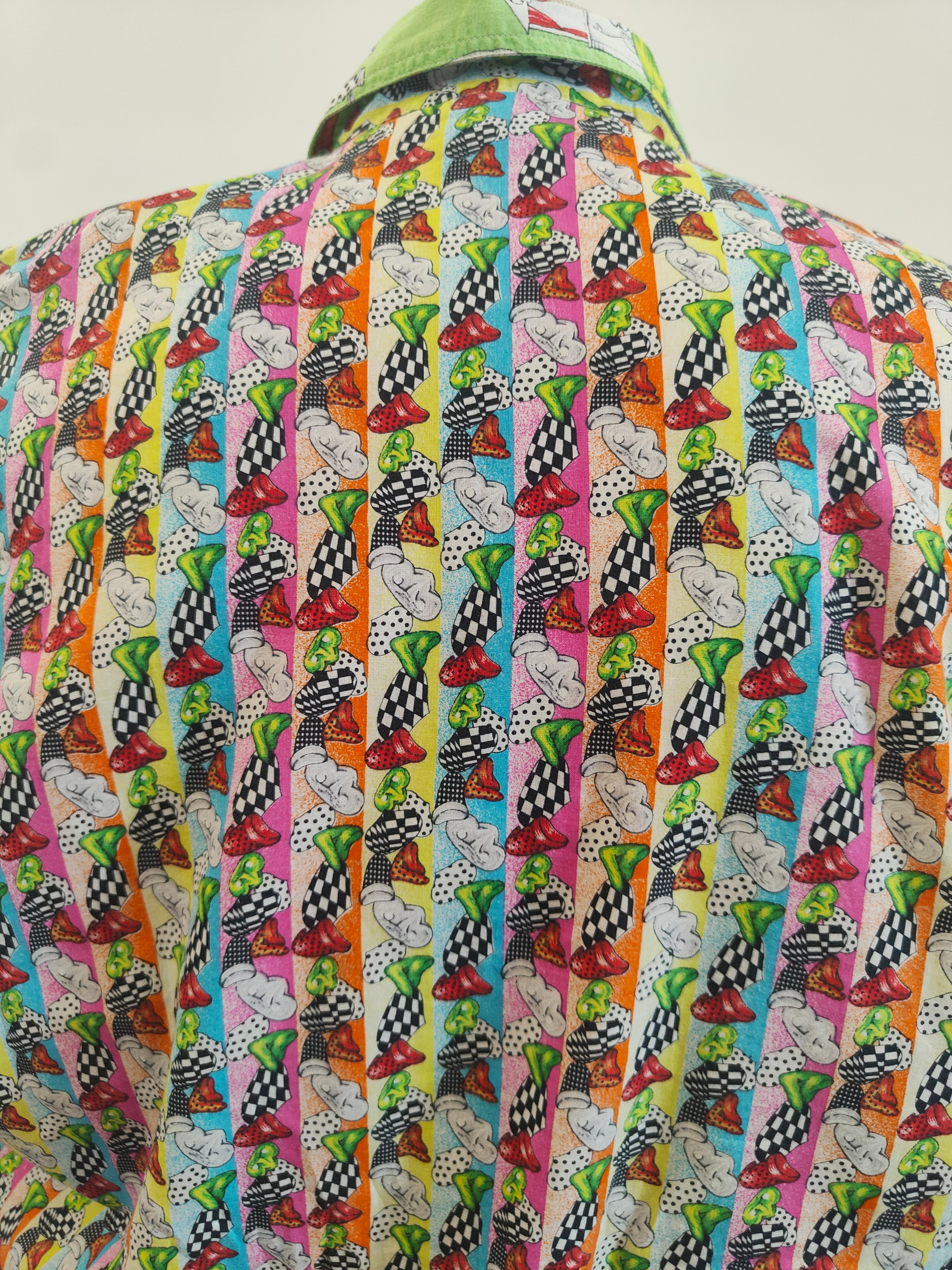 Versace - Chemise en coton multicolore emblématique Excellent état - En vente à Capri, IT