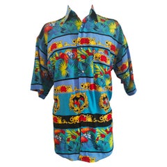 Versace - Chemise en coton multicolore emblématique