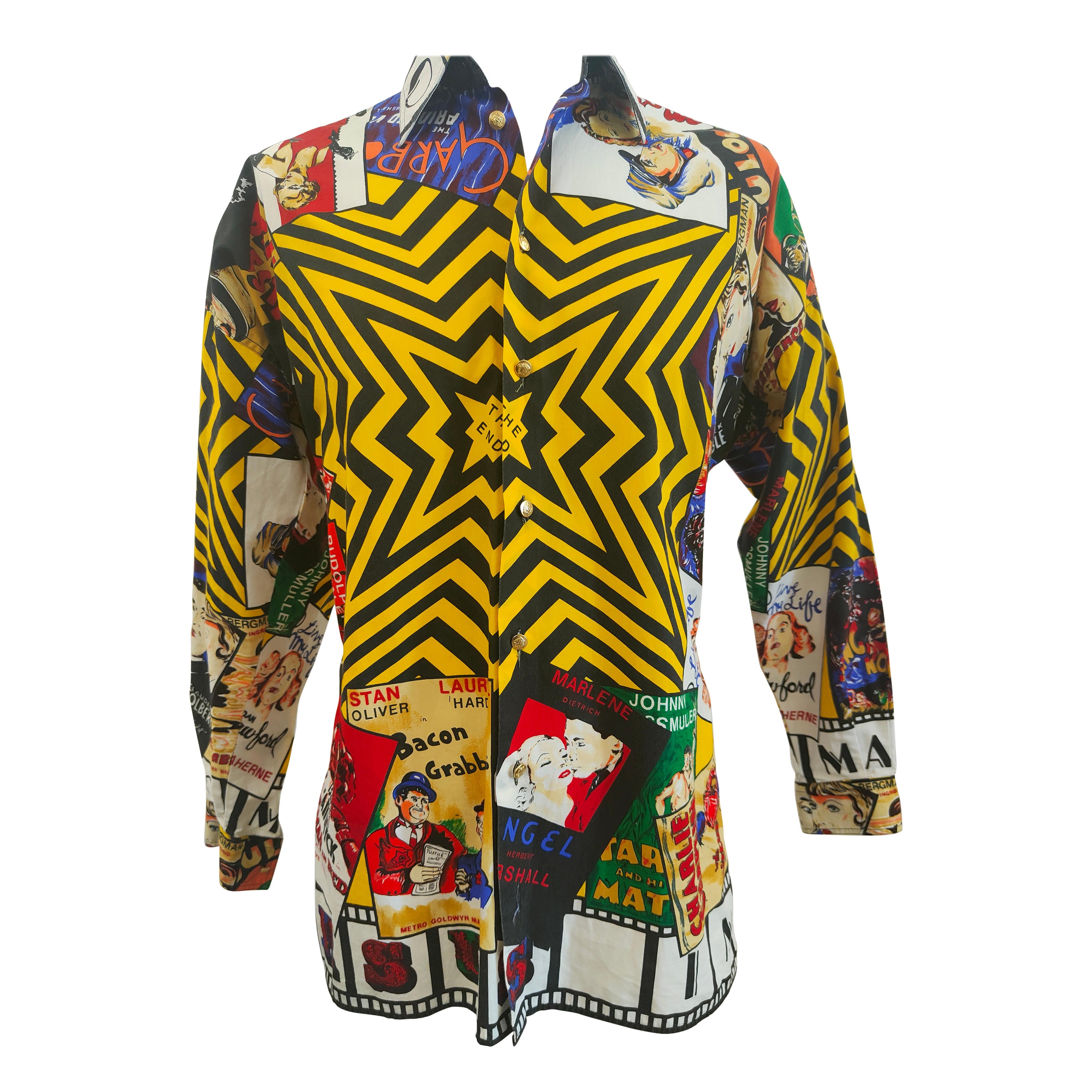 Camicia iconica Versace in cotone multicolore