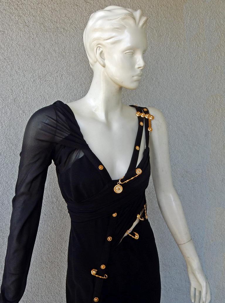 Versace Iconic New Version of the Safety Pin Evening Dress   New In New Condition In Los Angeles, CA