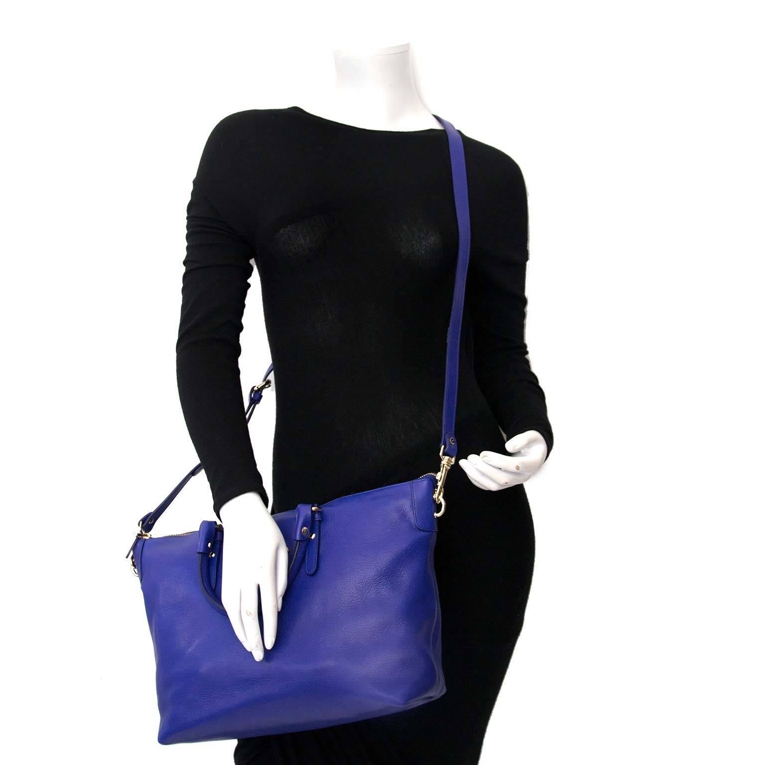 Purple Versace Indigo Medusa Leather Bag 
