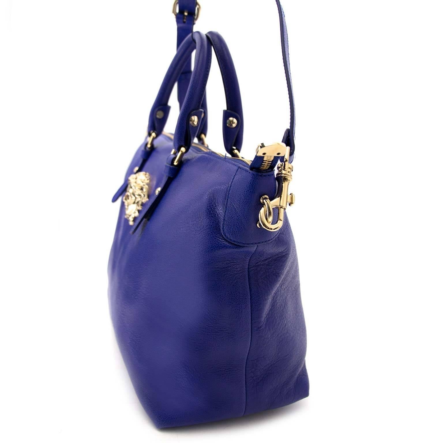 Women's Versace Indigo Medusa Leather Bag 