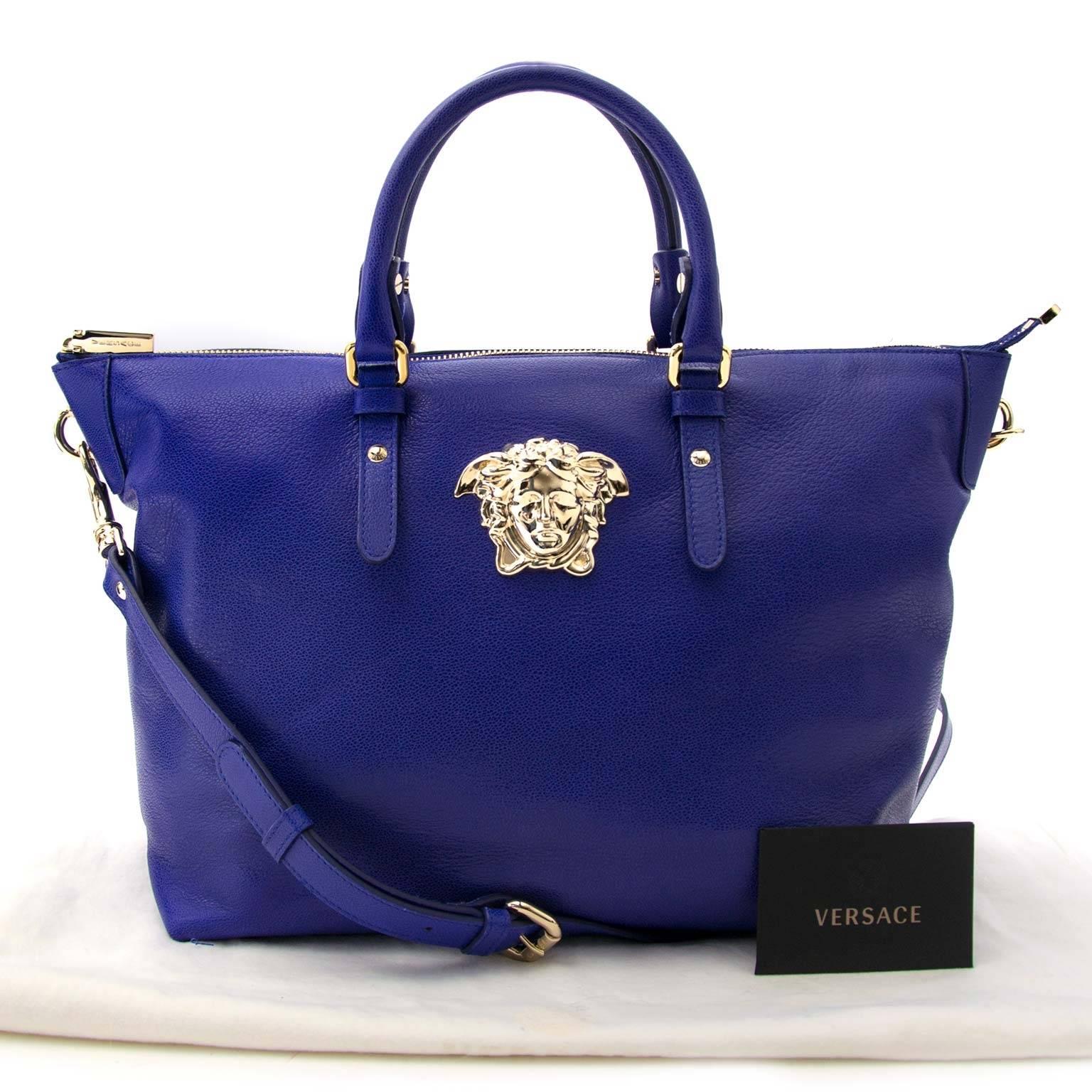 Versace Indigo Medusa Leather Bag  1