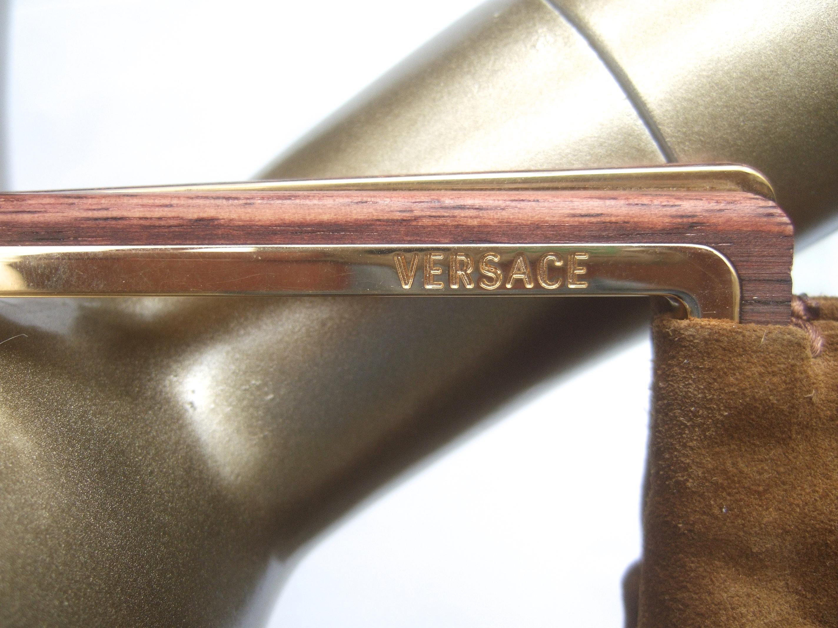 Versace Italian Brown Suede Large Scale Handbag circa 1990s For Sale 3