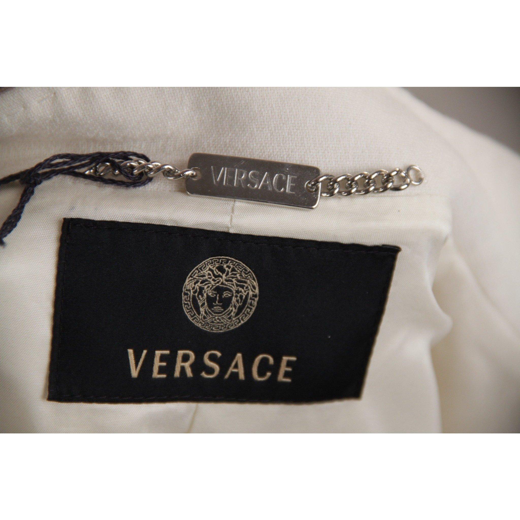 Versace Ivory 3 Pieces Set Blazer Suit Skirt Trousers Size 40 IT In Excellent Condition In Rome, Rome