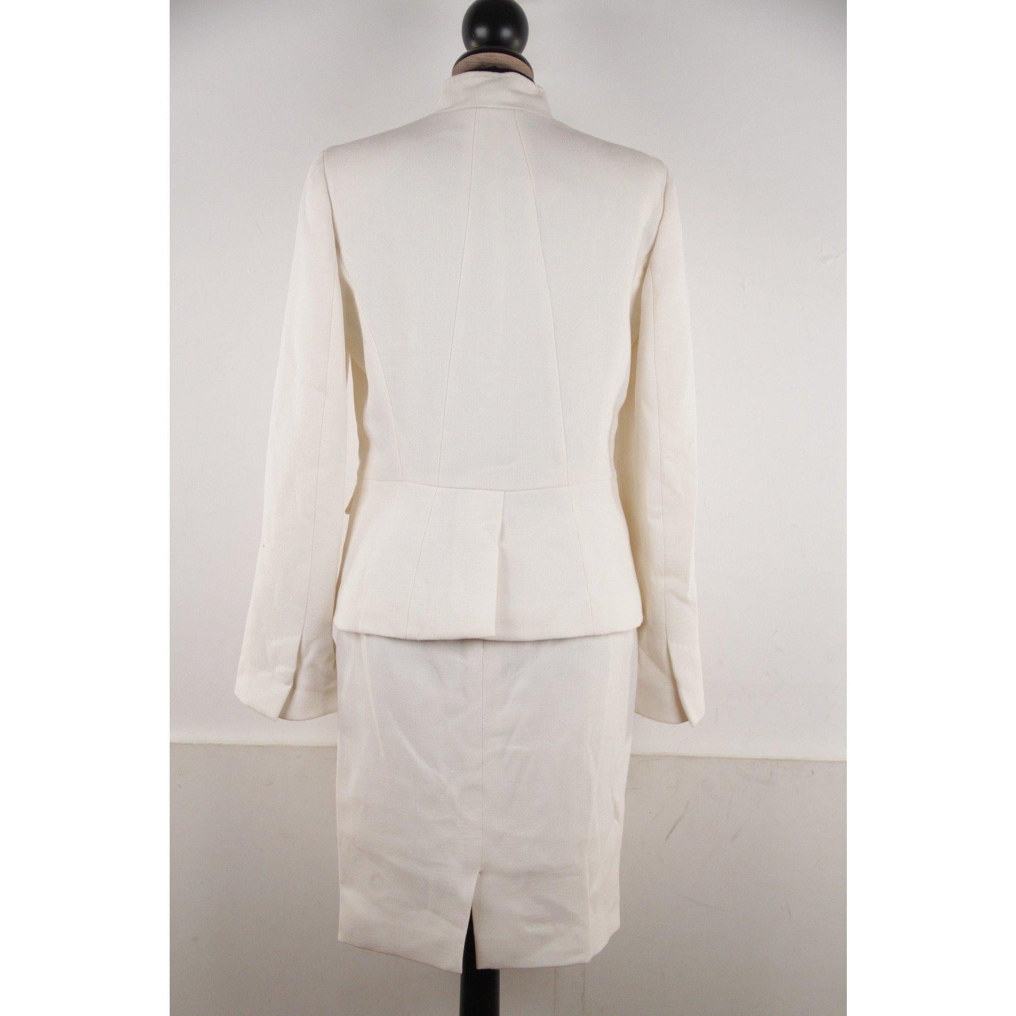 Versace Ivory 3 Pieces Set Blazer Suit Skirt Trousers Size 40 IT 1