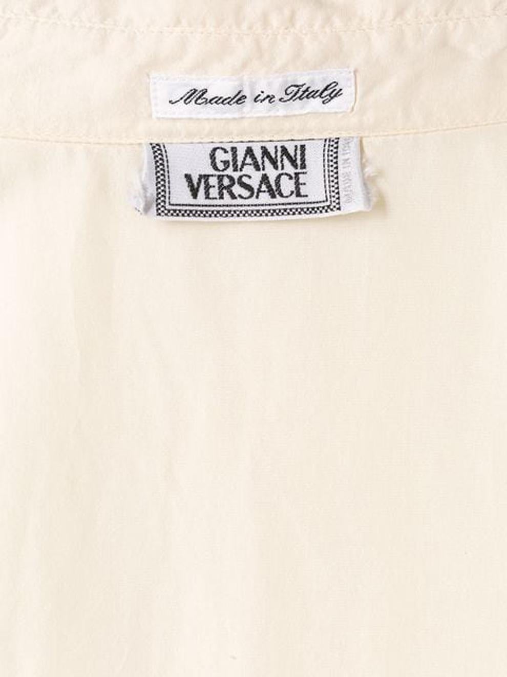 Beige Versace Ivory Silk Blouse