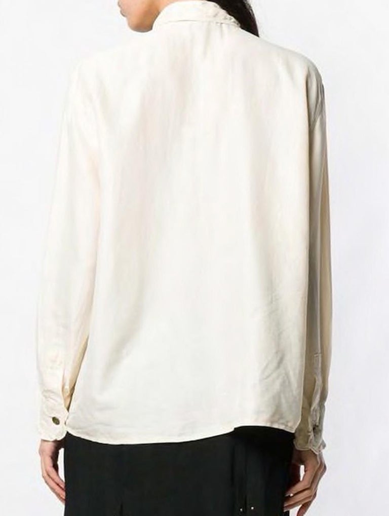 Versace Ivory Silk Blouse For Sale at 1stDibs