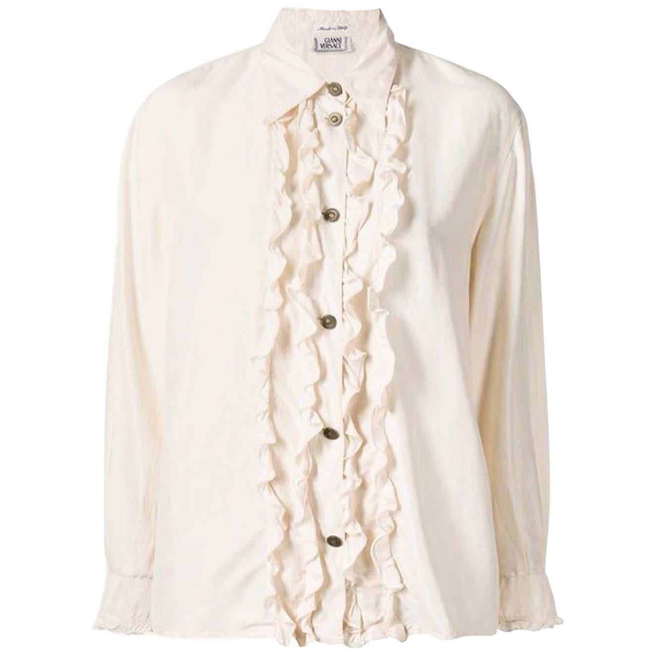 Versace Ivory Silk Blouse