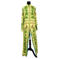 Versace JC pants suit and shirt with Tarzan and Jane print, vintage 1990s