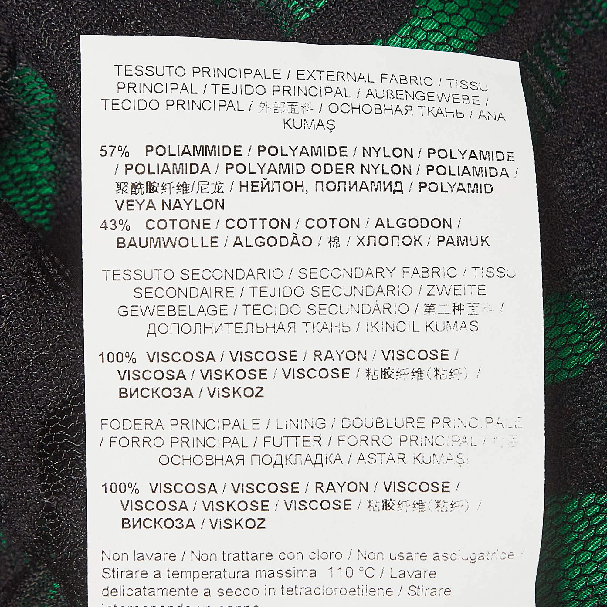 Versace Jeans Black/Green Lace Overlay Sleeveless Short Dress M 3
