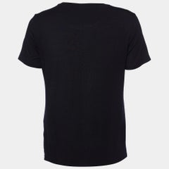 Versace Jeans Black Metallic Logo Print Jersey T-Shirt M