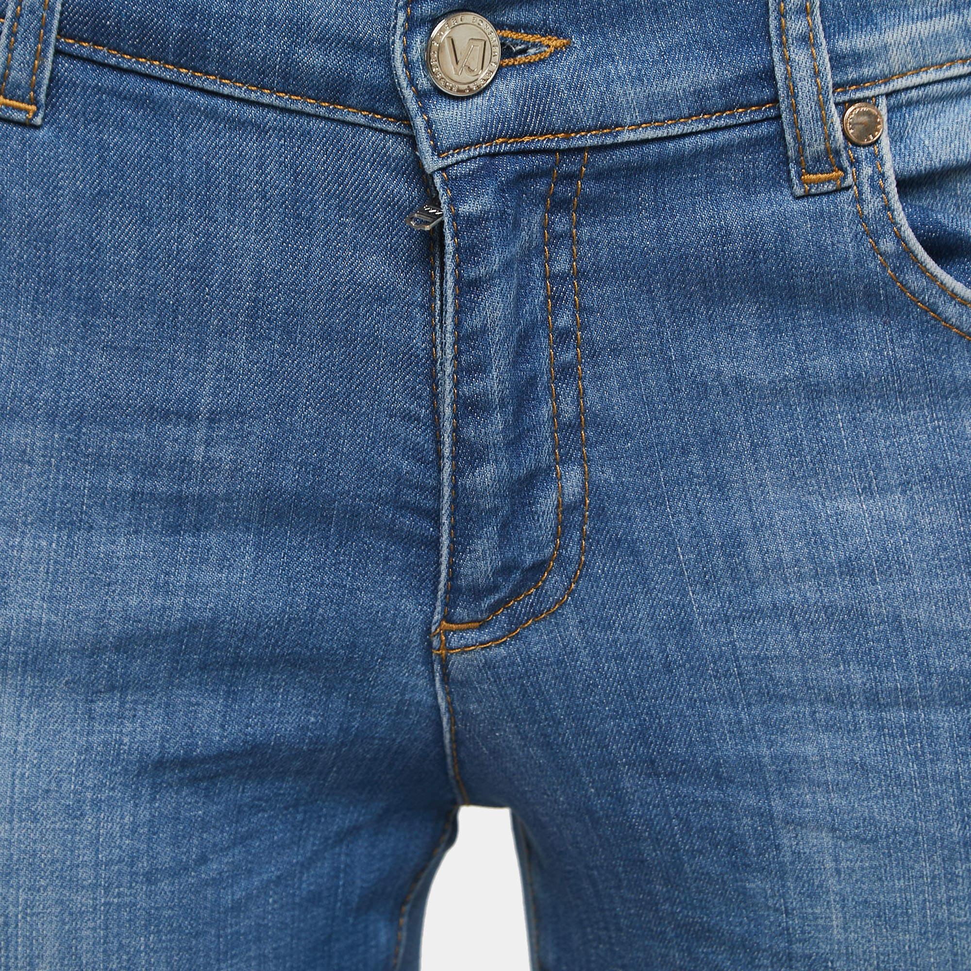 Donna Versace Jeans Jeans skinny in denim lavato blu Vita 28