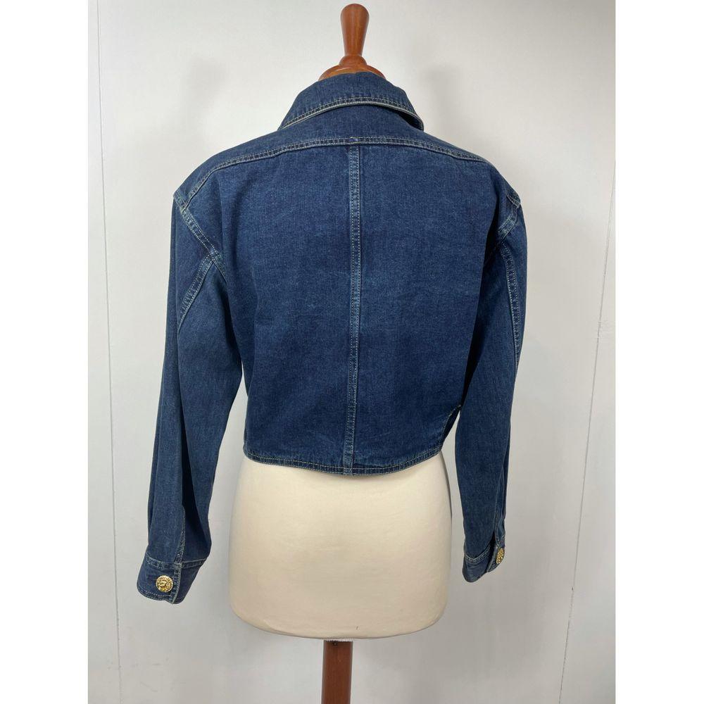 Women's Versace Jeans Cotton Short Vest in Blue
