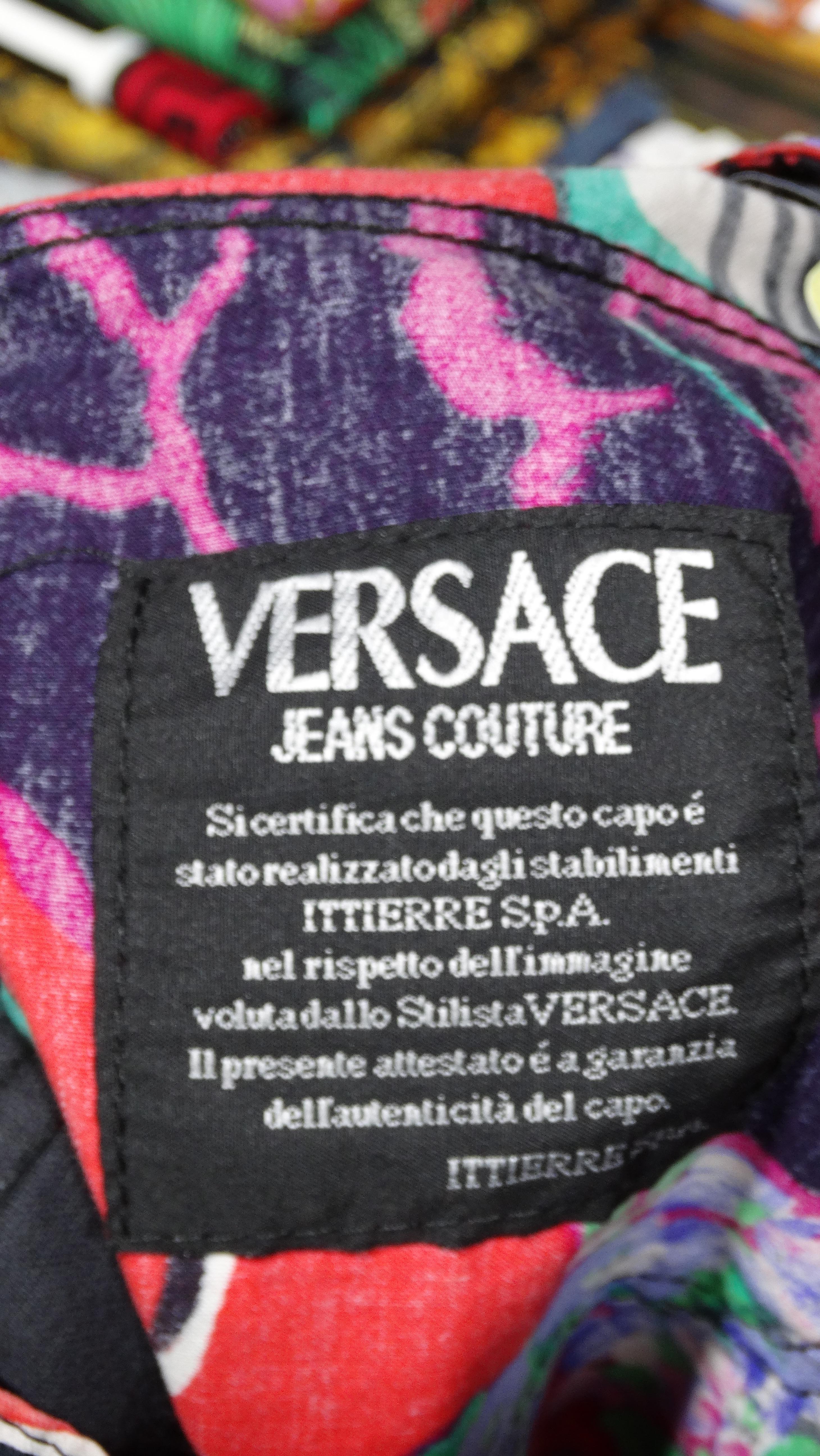 Versace Jeans Couture 1990's Floral Print For Sale 4