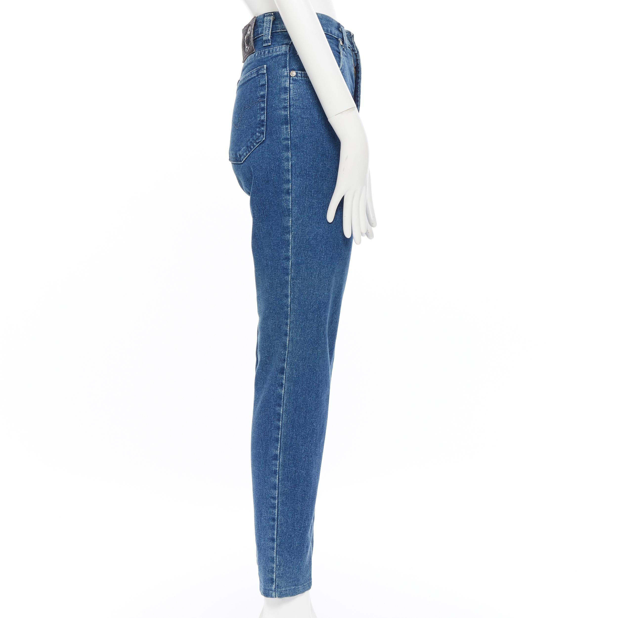 Women's VERSACE JEANS COUTURE  1990's high waisted washed denim straight leg pants 24