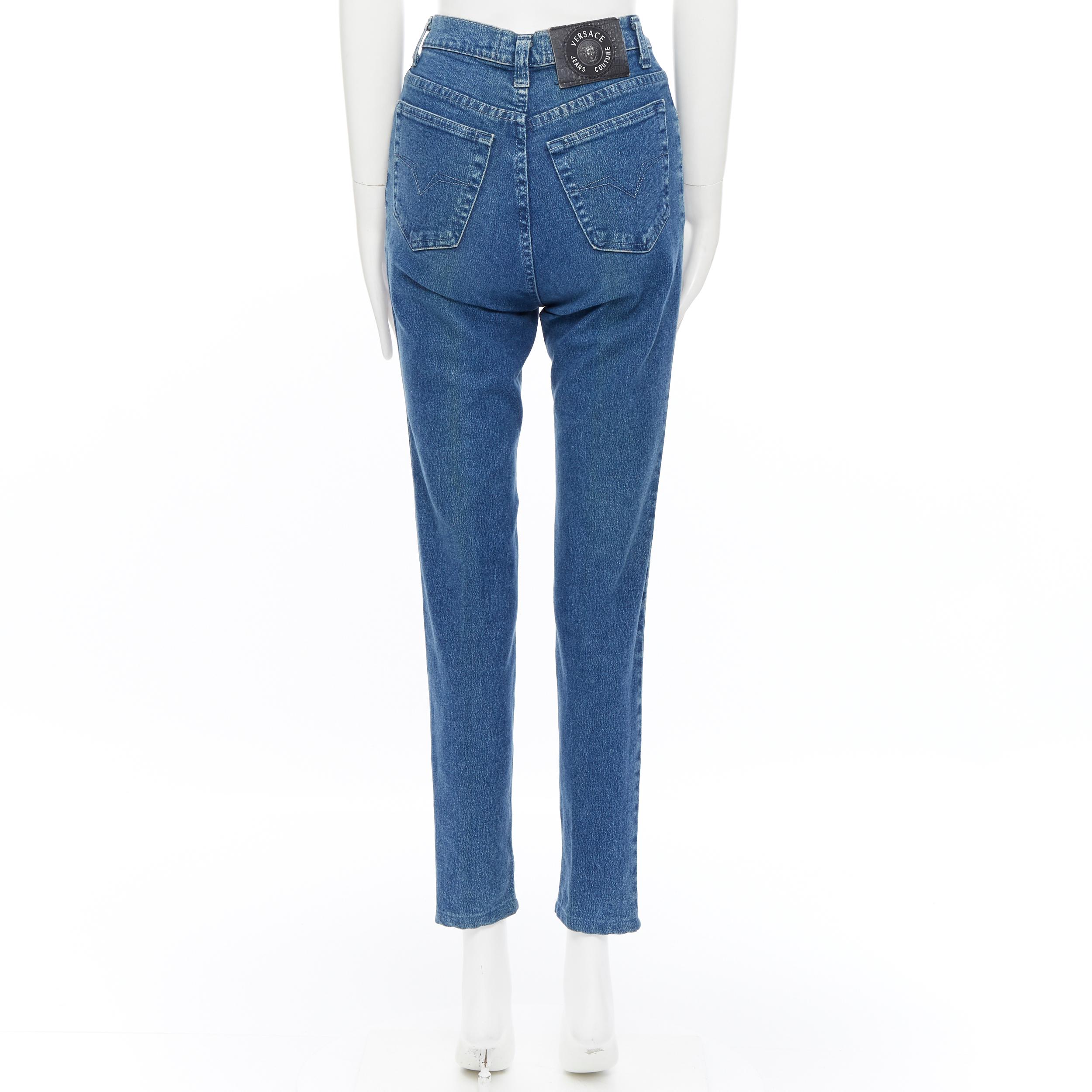 VERSACE JEANS COUTURE  1990's high waisted washed denim straight leg pants 24