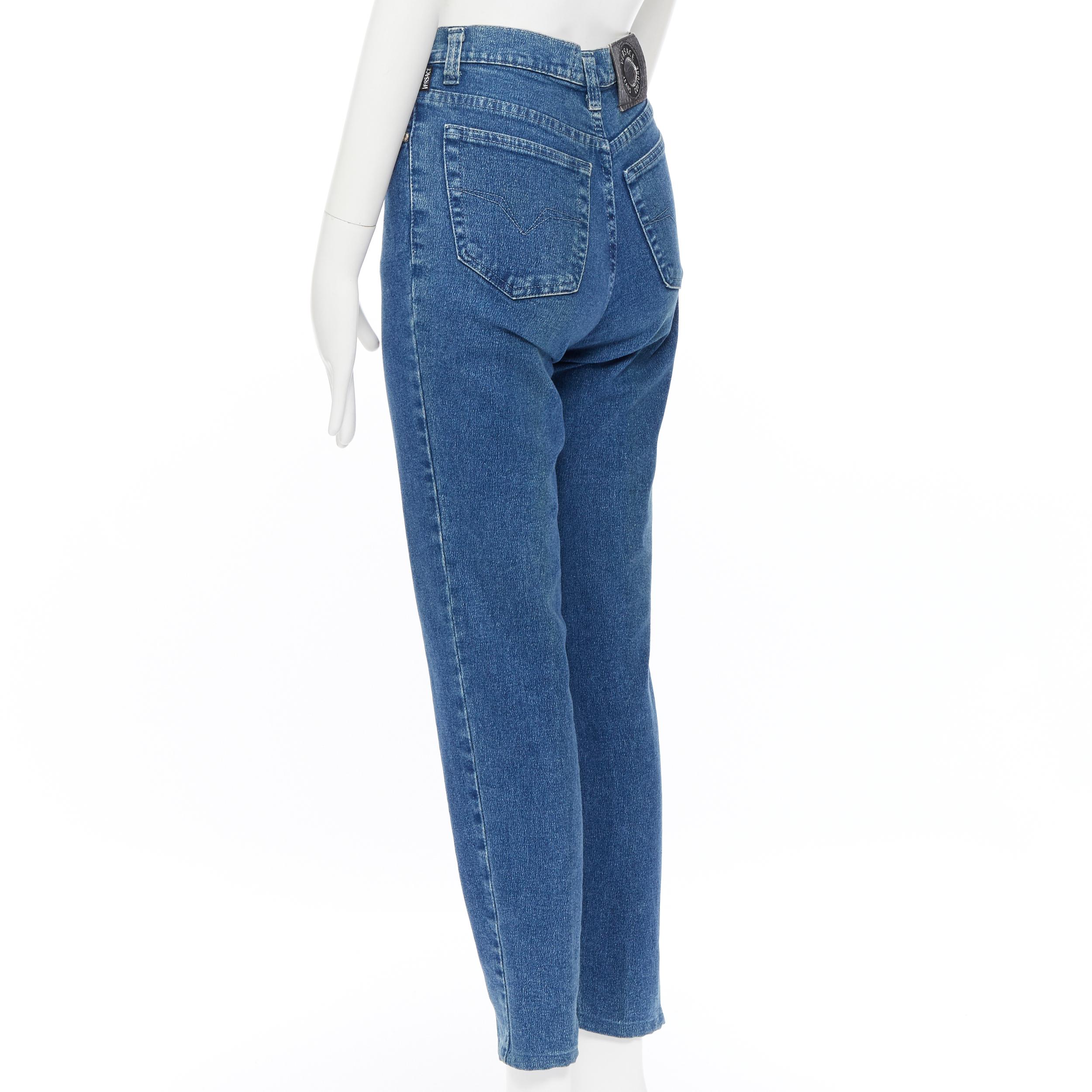 VERSACE JEANS COUTURE  1990's high waisted washed denim straight leg pants 24