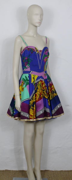 Versace Jeans Couture 1990s Opulent Barocco Print Dress