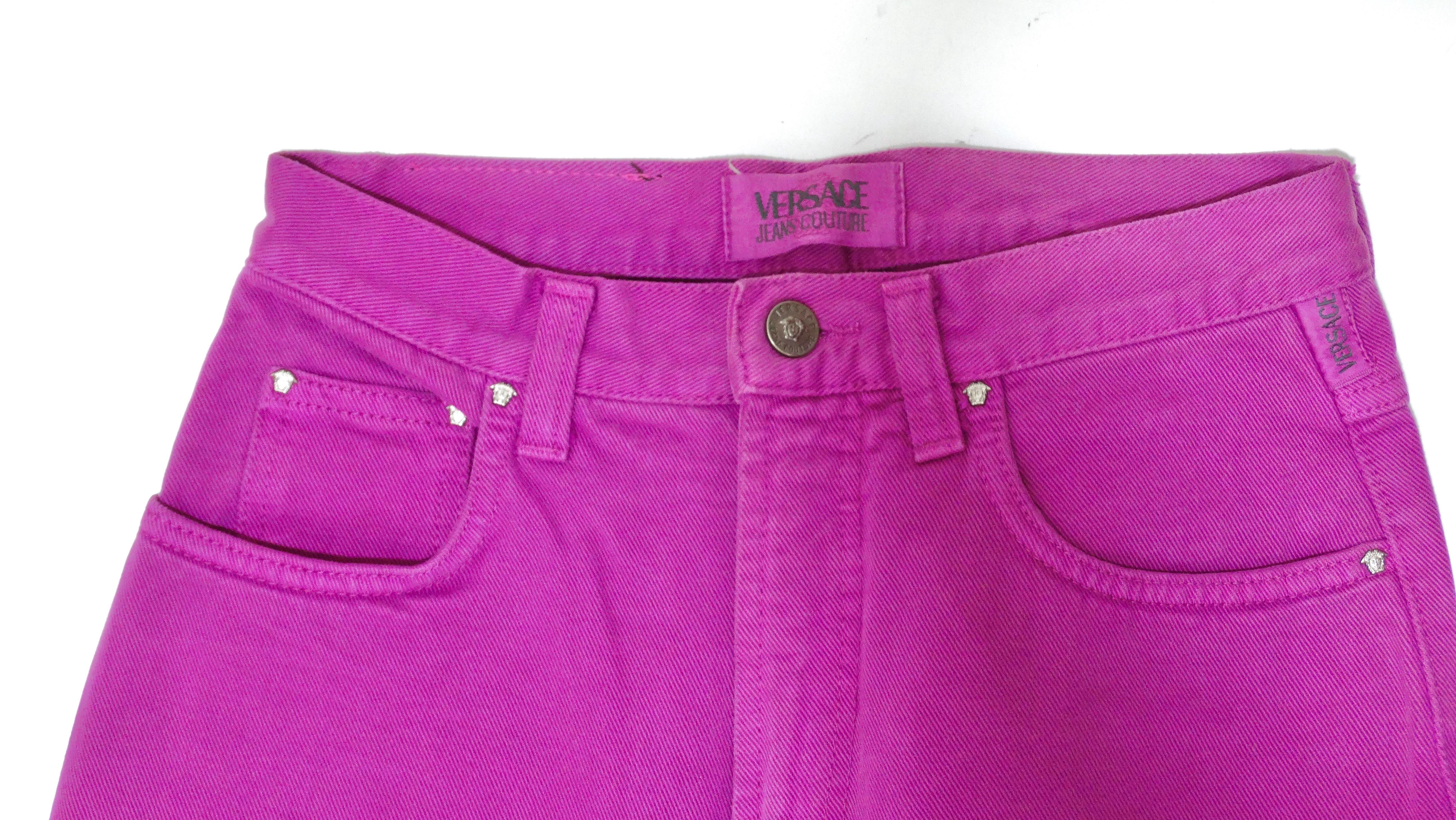 Versace Jeans Couture 1990er Jahre lila Jeans  (Violett) im Angebot