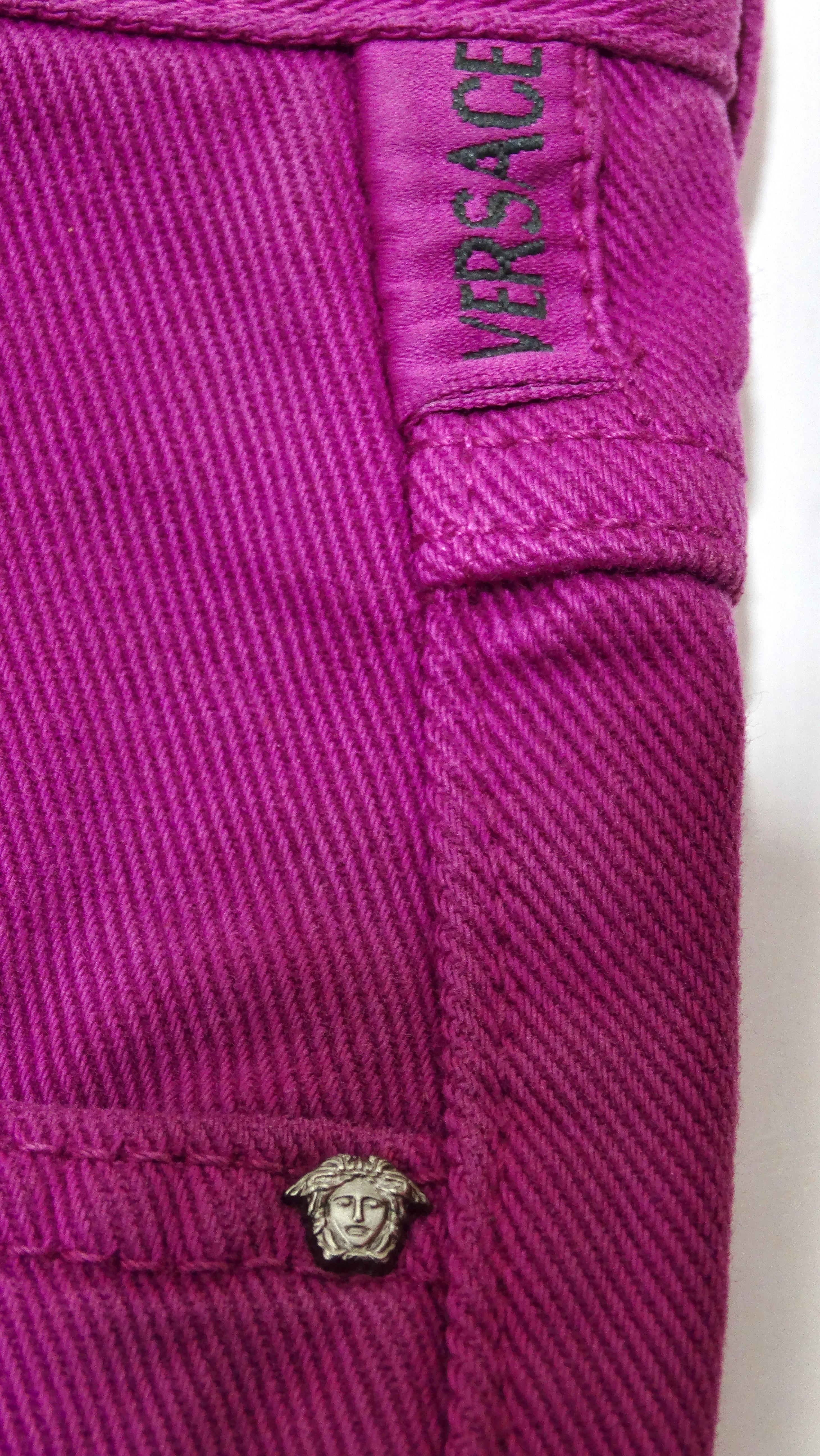 Women's Versace Jeans Couture 1990's Purple Jeans  For Sale