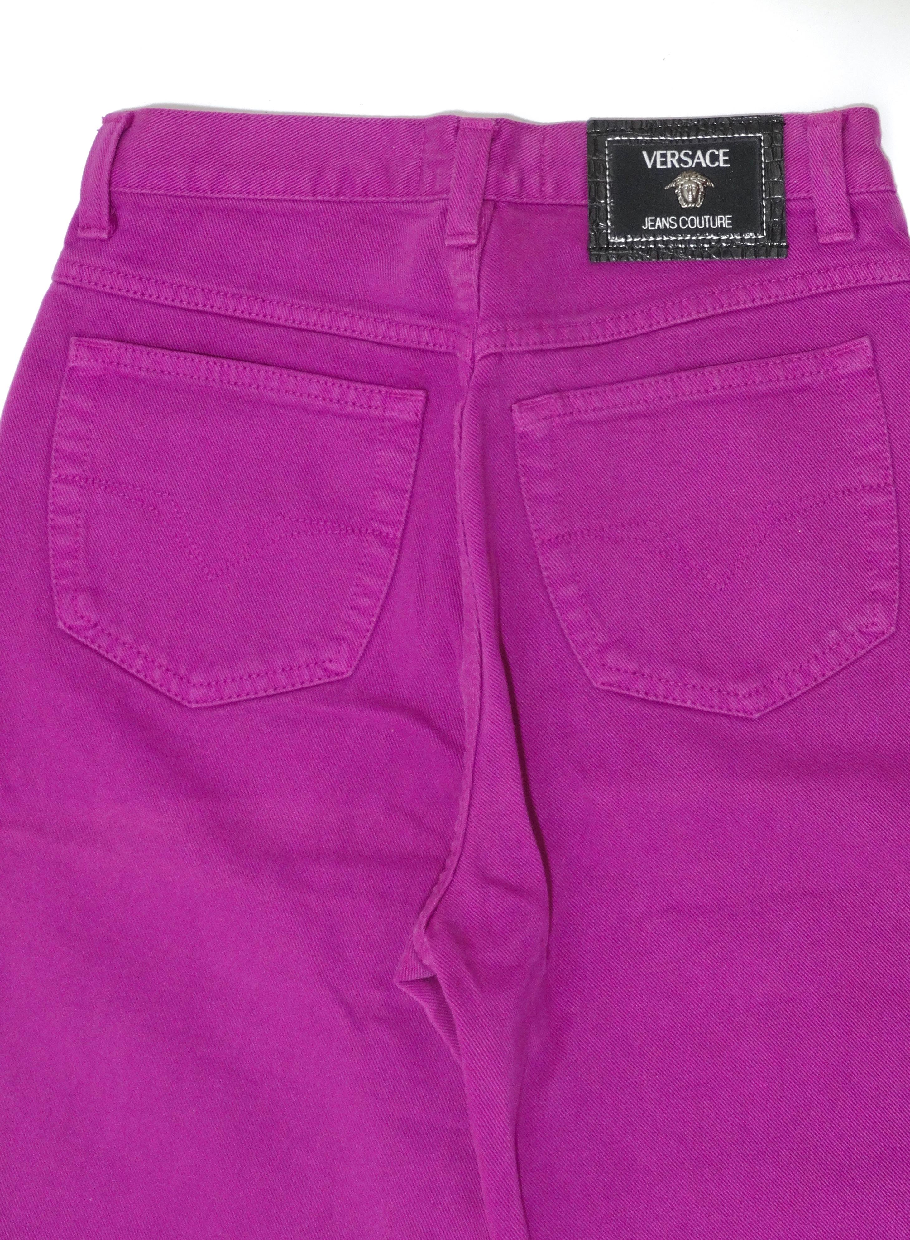 Versace Jeans Couture 1990er Jahre lila Jeans  im Angebot 3