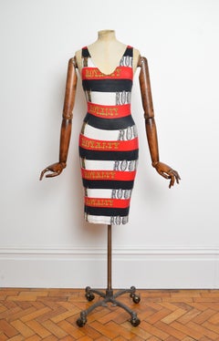 Versace Jeans Couture 90's Rock Royalty Colourful Body Con Patterned Mini Dress