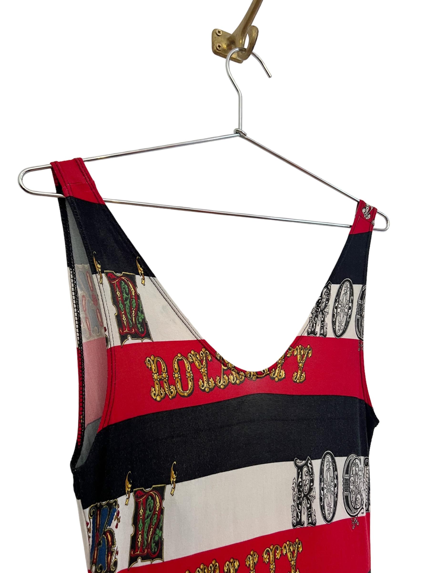 Versace Jeans Couture - Robe courte moulante colorée à motifs « Rock Royalty » des années 90 en vente 3
