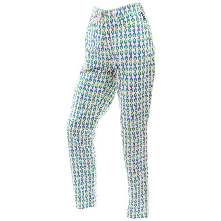 Versace Jeans Couture 90s Vintage Green Blue Red And White