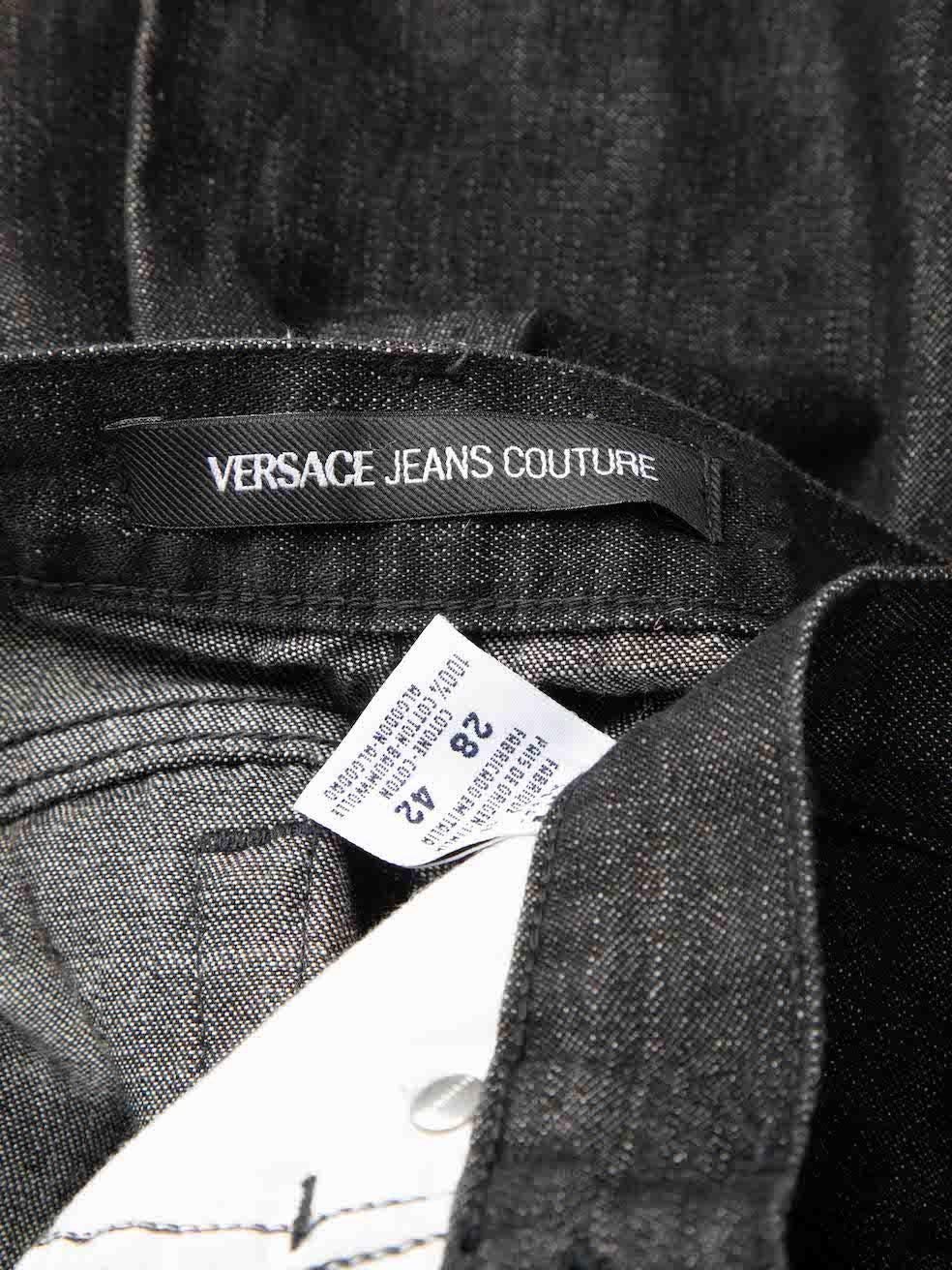 Women's Versace Jeans Couture Anthracite Denim Flared Leg Jeans Size M