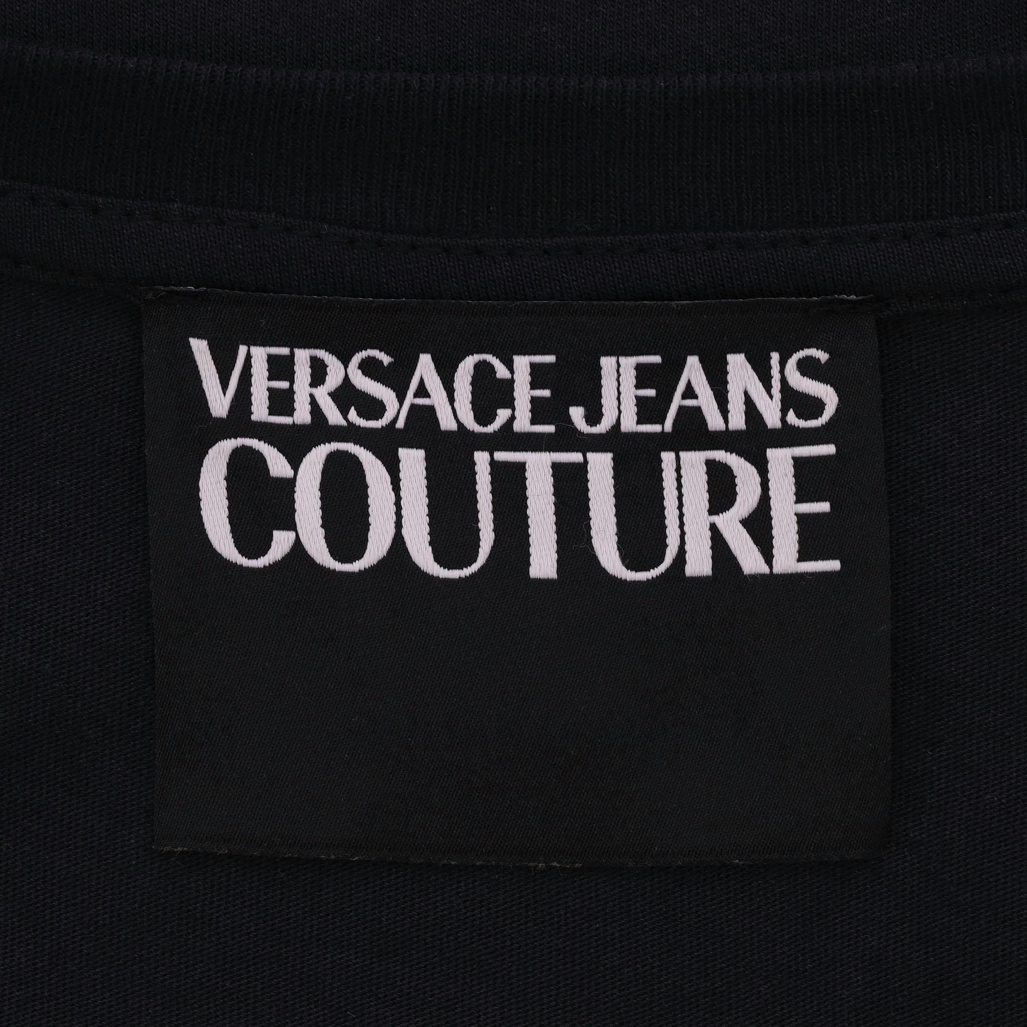 Men's Versace Jeans Couture Baroque Logo Print Cotton T-Shirt For Sale