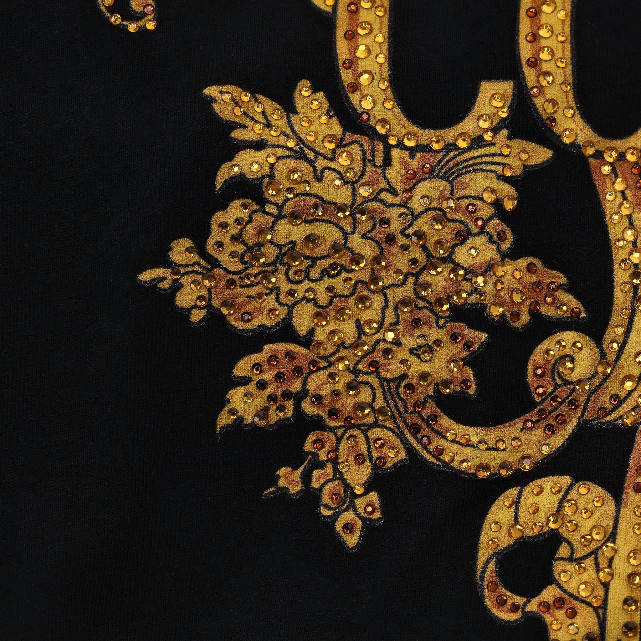 De los hombres Camiseta con logotipo de algodón y estampado barroco Versace Jeans Couture en venta