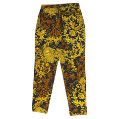 Versace Jeans Couture Baroque-Print Cropped Jeans