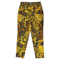 Vintage Versace Jeans Couture Baroque-Print Cropped Jeans