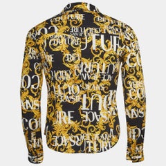 Versace Jeans Couture Black Baroque Printed Cotton Shirt L