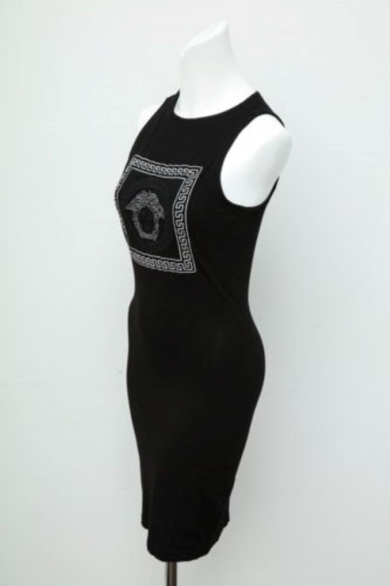Versace Jeans Couture Black Body Con Dress In Good Condition For Sale In Hoffman Estates, IL