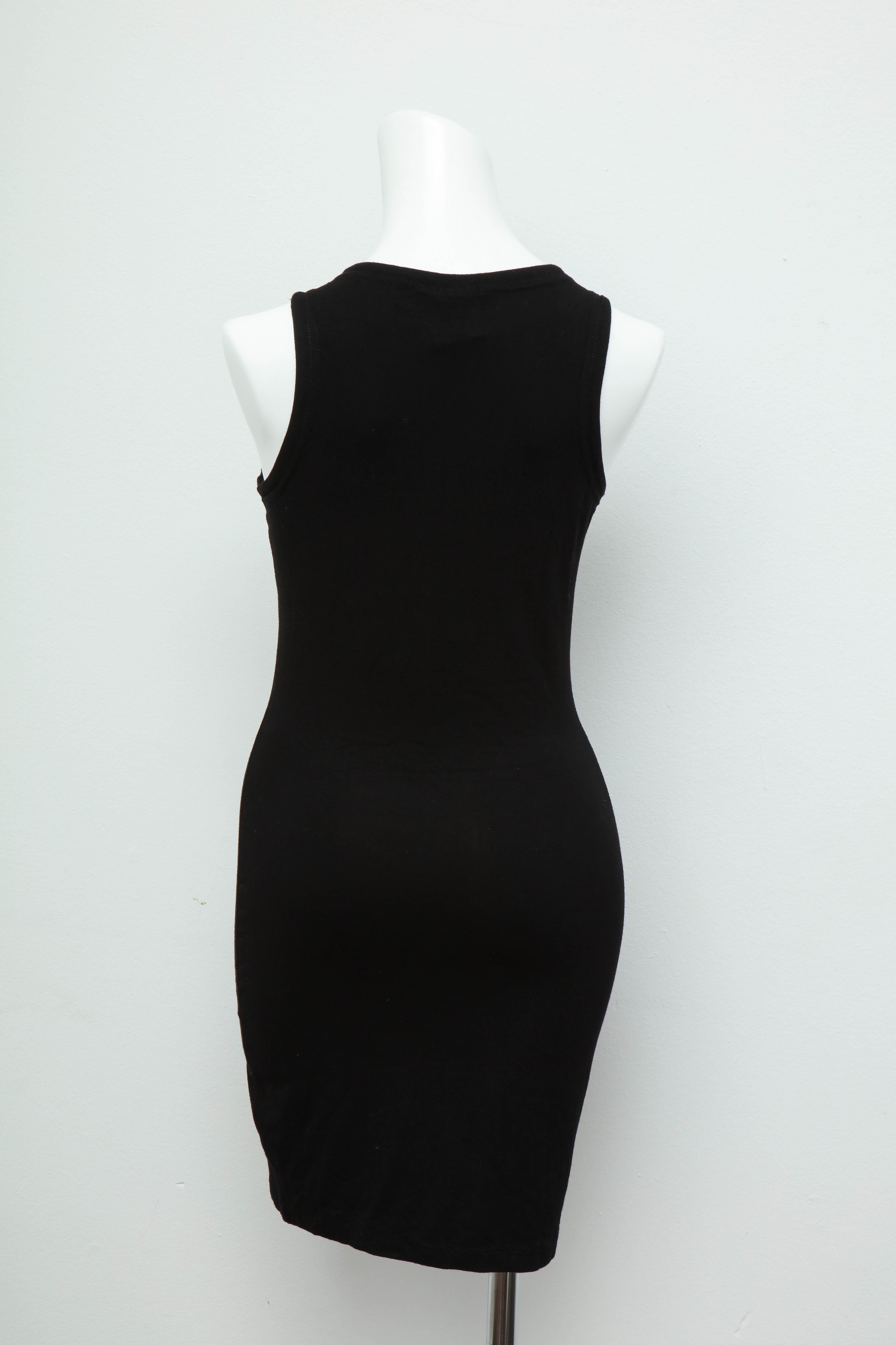 Versace Jeans Couture Black Body Con Dress with Medusa In Good Condition For Sale In Chicago, IL