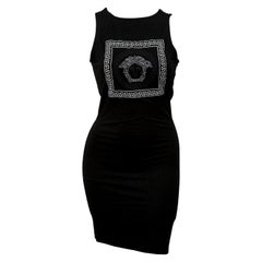 Versace Jeans Couture Black Body Con Dress with Medusa