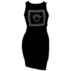 Versace Jeans Couture Black Body Con Dress with Medusa